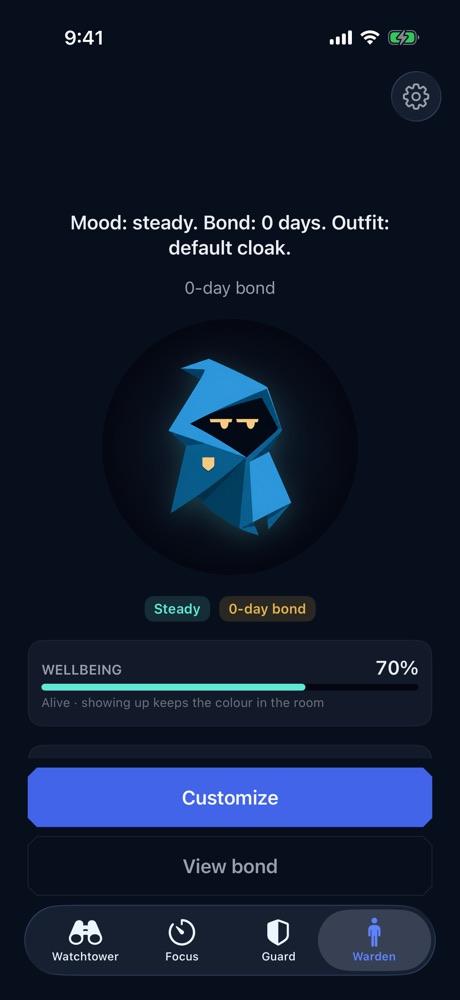 Doom Warden companion progress screen